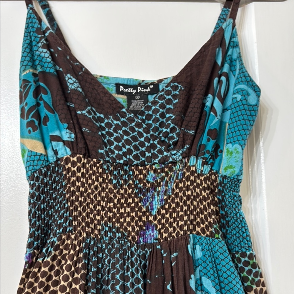 Patterned Ruffle Layered Sundress Dress - Picture 3 of 8